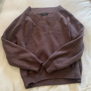 White fox oversized chocolate brown sweater